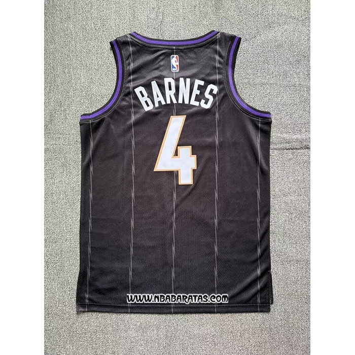 Camiseta Toronto Raptors Scottie Barnes #4 Ciudad 2024-25 Negro